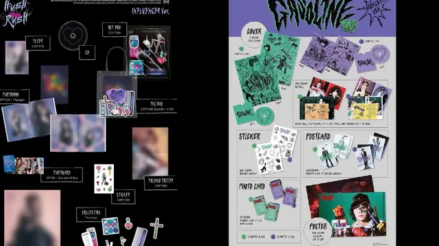 album Hush Rush milik Lee Chae Yeon (kiri) dan Gasoline dari Taemin (kanan).