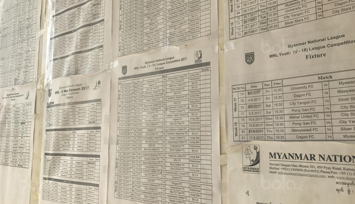 Selain untuk latihan Stadion Padonmar juga digunakan untuk laga sepak bola wanita Myanmar, Yangon, Myanmar (09/09/2017). Selama Piala AFF U-18 2017 stadion tersebut menjadi tempat berlatih Garuda Nusantara. (Bola.com/Aning Jati)