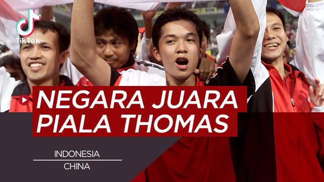 Berita video TikTok lima negara yang sudah berhasil meraih gelar juara Piala Thomas, Indonesia masih yang terbanyak.