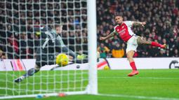 Sebelumnya, ia juga mencetak hattrick di pertandingan Carabao Cup melawan tim yang sama. Total lima gol telah ia cetak dalam sepekan terakhir. (AP Photo/Kirsty Wigglesworth)