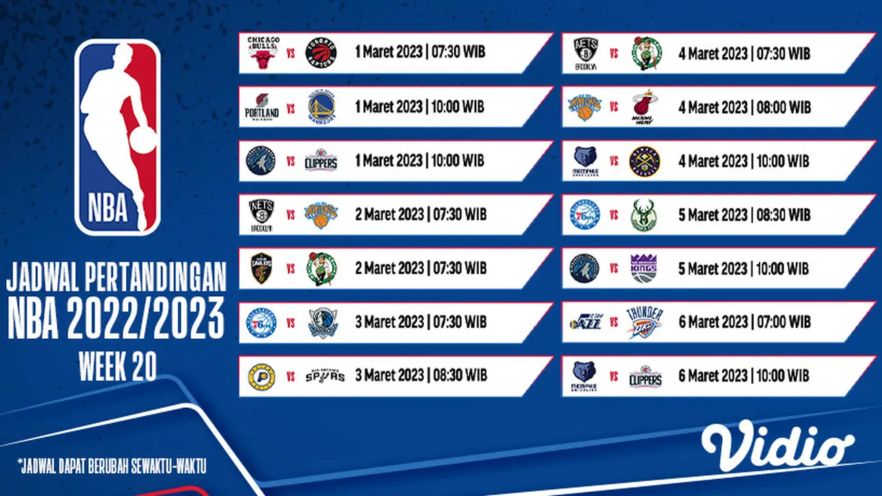 Jadwal Pertandingan NBA Reguler 2022/23 Pekan Ini Live Vidio : Portland Trail Blazers vs Golden State Warriors