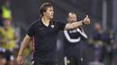 Pelatih Sevilla, Julen Lopetegui, saat melawan  Wolverhampton pada perempat final Liga Europa, Selasa (11/8/2020). Sevilla menang dengan skor 1-0. (Friedemann Vogel, Pool Photo via AP)