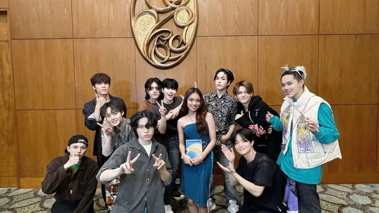 Naura Ayu bertemu boyband Treasure (Foto: IG naura.ayu)