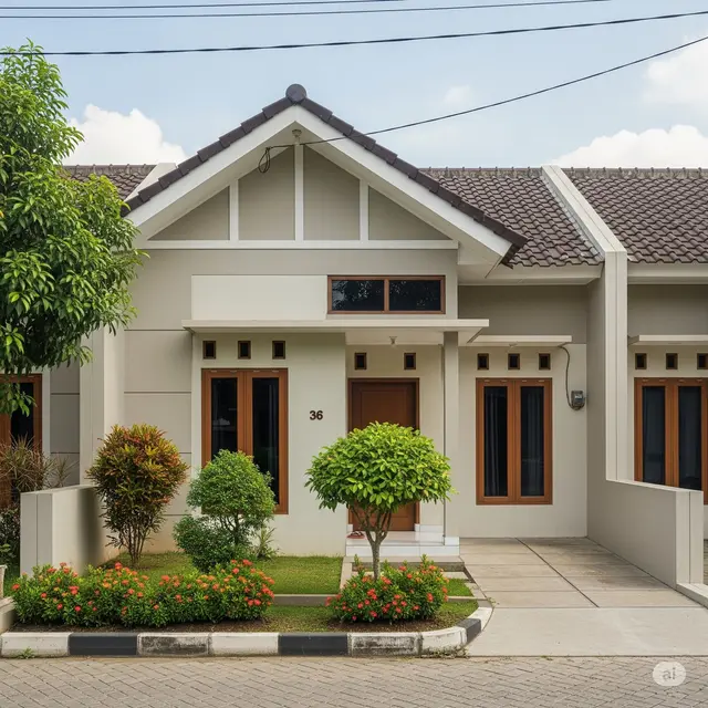 Model Rumah Sederhana Masa Tua yang Nyaman Rumah Tipe 36 Modifikasi. Foto: Gemini