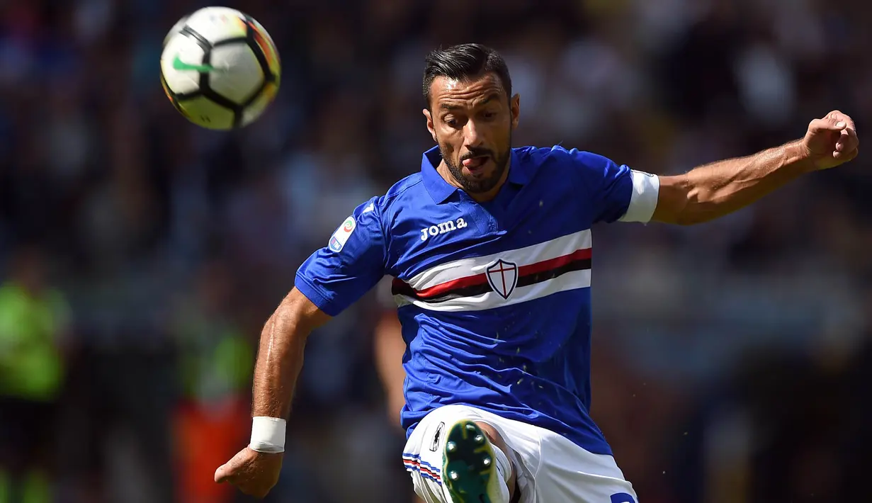 7. Fabio Quagliarella (Sampdoria) - 7 Gol (2 Penalti). (AFP/Filippo Monteforte)