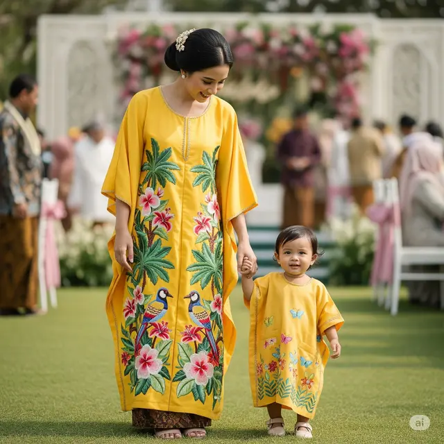 Outfit Kondangan Ibu Anak 1. Foto: Gemini