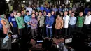 Koalisi Poros Cikeas yang terdiri dari Partai Demokrat, PAN, PPP dan PKB memberikan keterangan pers di kediaman SBY di Cikeas, Jawa Barat, Jumat (23/9). Agus dan Sylviana hingga kini masih aktif di instansi masing-masing. (Liputan6.com/Gempur M Surya)
