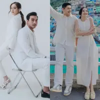 Lihat di sini beberapa potret beda gaya prewedding antara Ibrahim Risyad-Salshabilla Adriani dan Rizki Natakusumah-Beby Tsabina yang sama-sama serba putih.