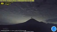 Gunung Semeru mengalami erupsi pada Jumat (12/4/2024), pukul 03.31 WIB. (Liputan6.com/ Dok PVMBG)