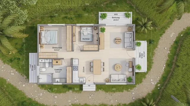 Model Rumah Skandinavia Mini dengan Efisiensi Ruang