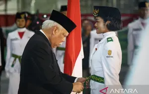 75 Paskibra IKN Dikukuhkan, Ini Sosok Pembawa Baki Bendera HUT RI