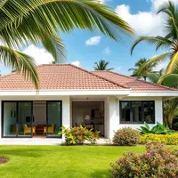 Rumah Tropis Modern Satu Lantai/Rumah Impian Sederhana di Desa (sumber: qwen.ai)