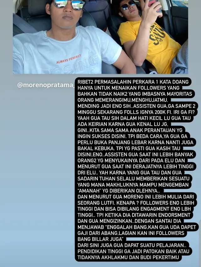 Unggahan Rizky Billar. (Foto: Instagram @rizkybillar)