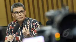Para Pimpinan KPK menjamin Abraham Samad tidak akan melarikan diri kepada Kapolri Jakarta, Rabu (29/4/ 2015). Pimpinan KPK menilai Abraham Samad bersikap kooperatif kepada penyidik (Liputan6.com/Helmi Afandi)