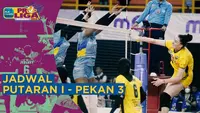 Berita motion grafis jadwal lengkap PLN Mobile Proliga 2023 pekan ke-3 seri Palembang. Persaingan ketat di sektor putra dan putri, sekaligus penentuan juara putaran pertama.
