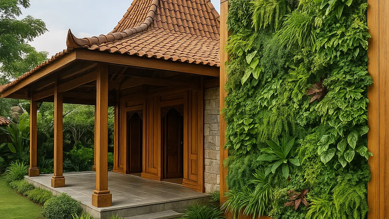 Rumah Joglo Terpadu dengan Taman Vertikal
