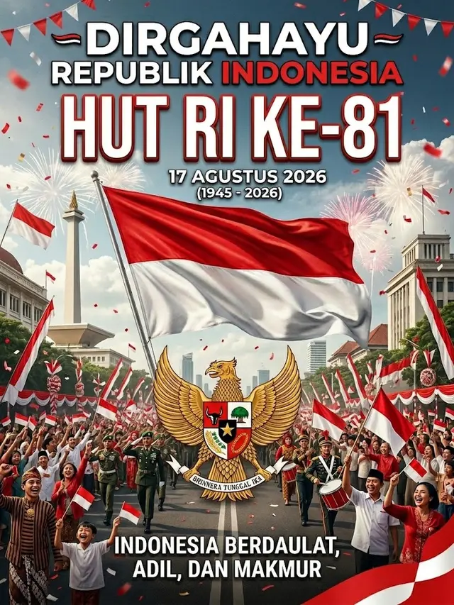 Ilustrasi Poster HUT RI/AI Generated