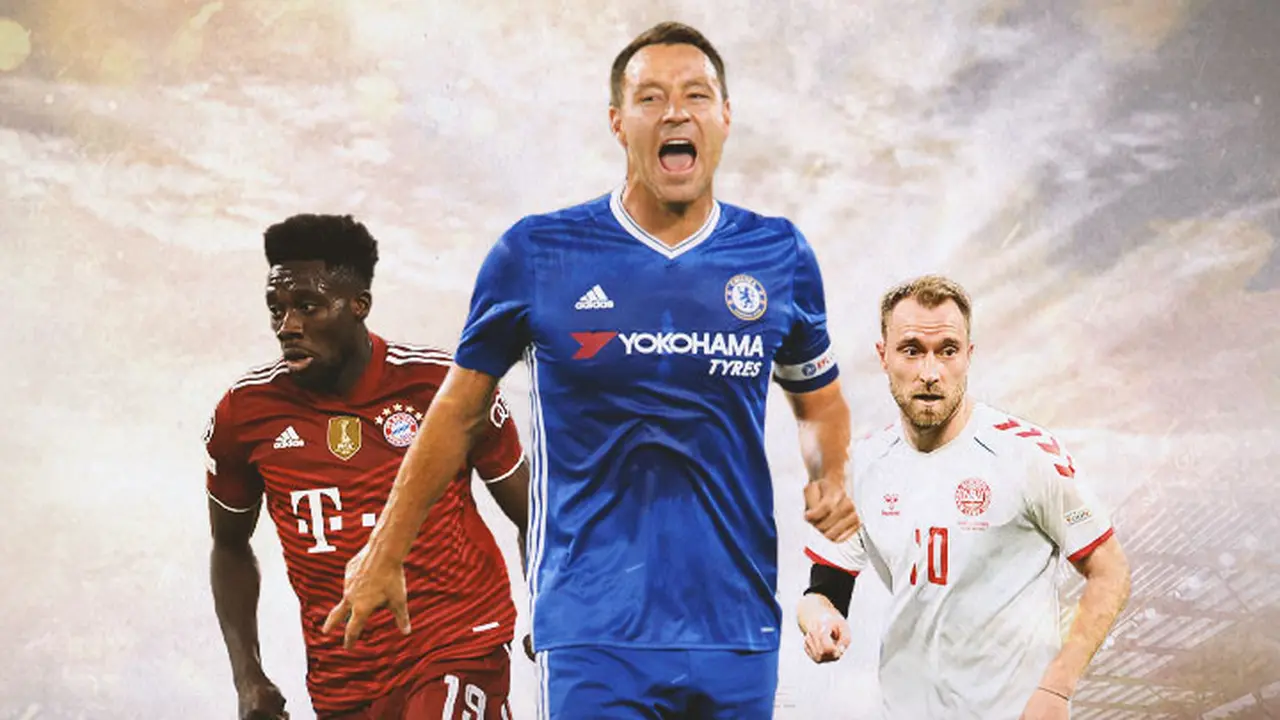 Ilustrasi - Alphonso Davies, John Terry, Christian Eriksen