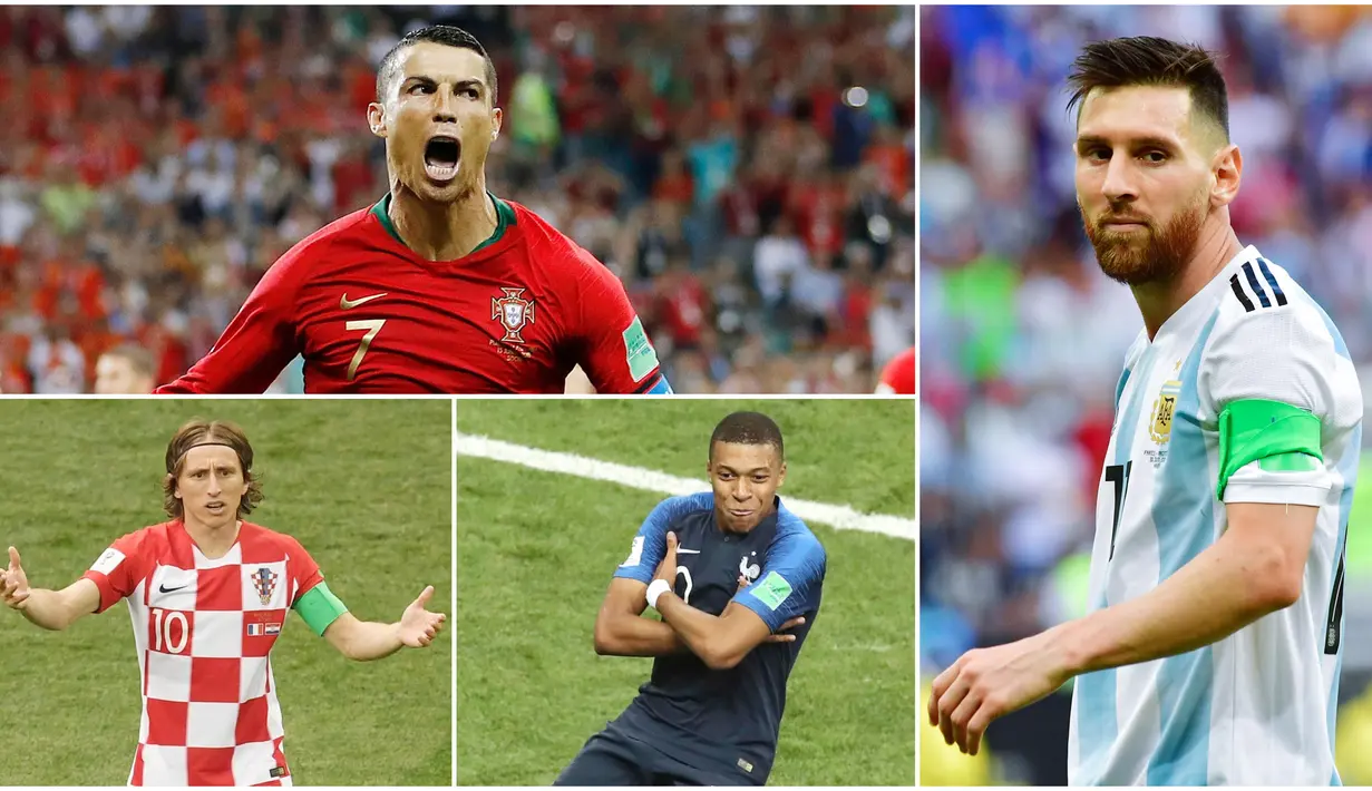 Berikut ini daftar 10 pemain terbaik yang masuk nominasi FIFA 2018. Tiga diantaranya adalah, Lionel Messi, Cristiano Ronaldo dan Luka Modric. (Foto-foto Kolase AP dan AFP)
