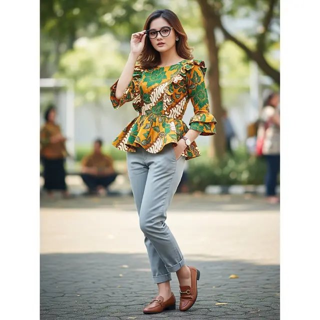 Ruffle Detail + Celana Chino