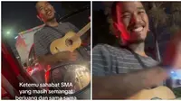 Momen Pria Bertemu Sahabat SMA Jadi Pengamen di Jalanan. (Sumber: TikTok/@abigusmas)