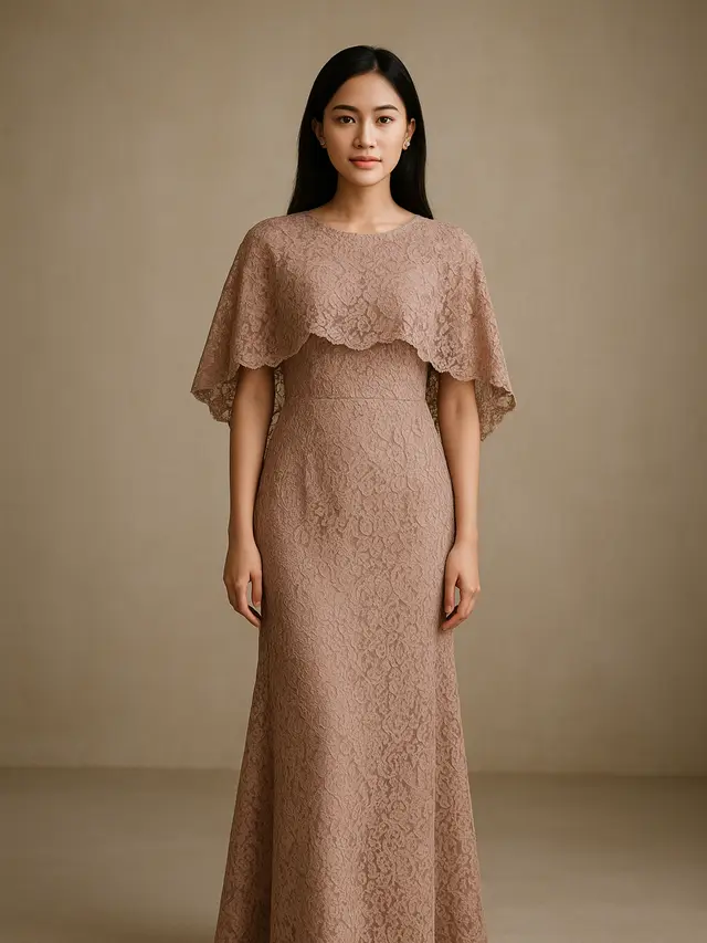 Model Dress Brokat Minimalis Tanpa Payet