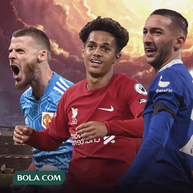 Ilustrasi - Fabio Carvalho, Hakim Ziyech, David de Gea