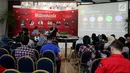 Founder Elven Digital Branding Consultant Laksamana Mustika menjadi pembicara diskusi 'Bisnis Cerdas Millennials di Era Digital' di Jakarta, Sabtu (24/2). Diskusi bertujuan menciptakan wirausaha muda khususnya di bidang digital. (Liputan6.com/JohanTallo)