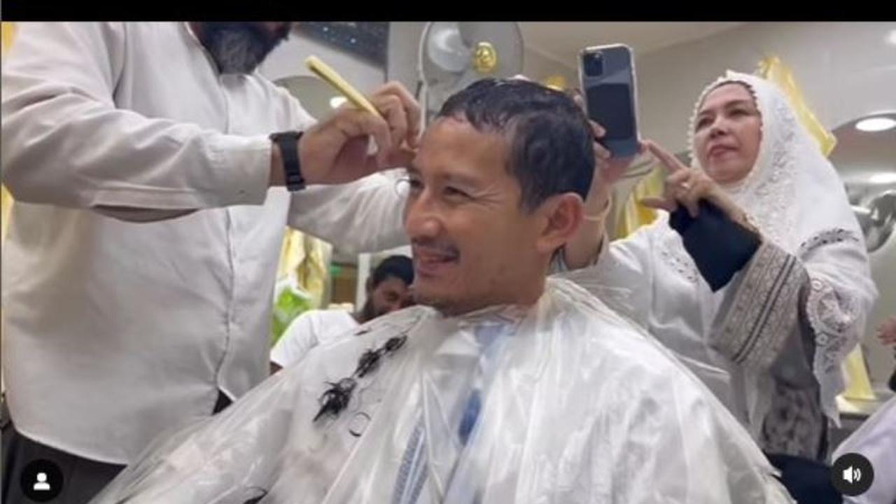 Sandiaga Uno Curhat Belum Sempat Pilih Model Rambut Langsung Dibikin Botak Tukang Cukur di Mekkah