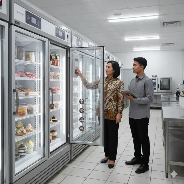 Cara memilih freezer untuk bisnis makanan (Foto: Gemini AI)