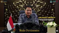 Menteri Koordinator Bidang Perekonomian Airlangga Hartarto Dalam acara puncak GTRA Summit 2022 di Wakatobi, Sulawesi Tenggara, Kamis (9/6/2022).