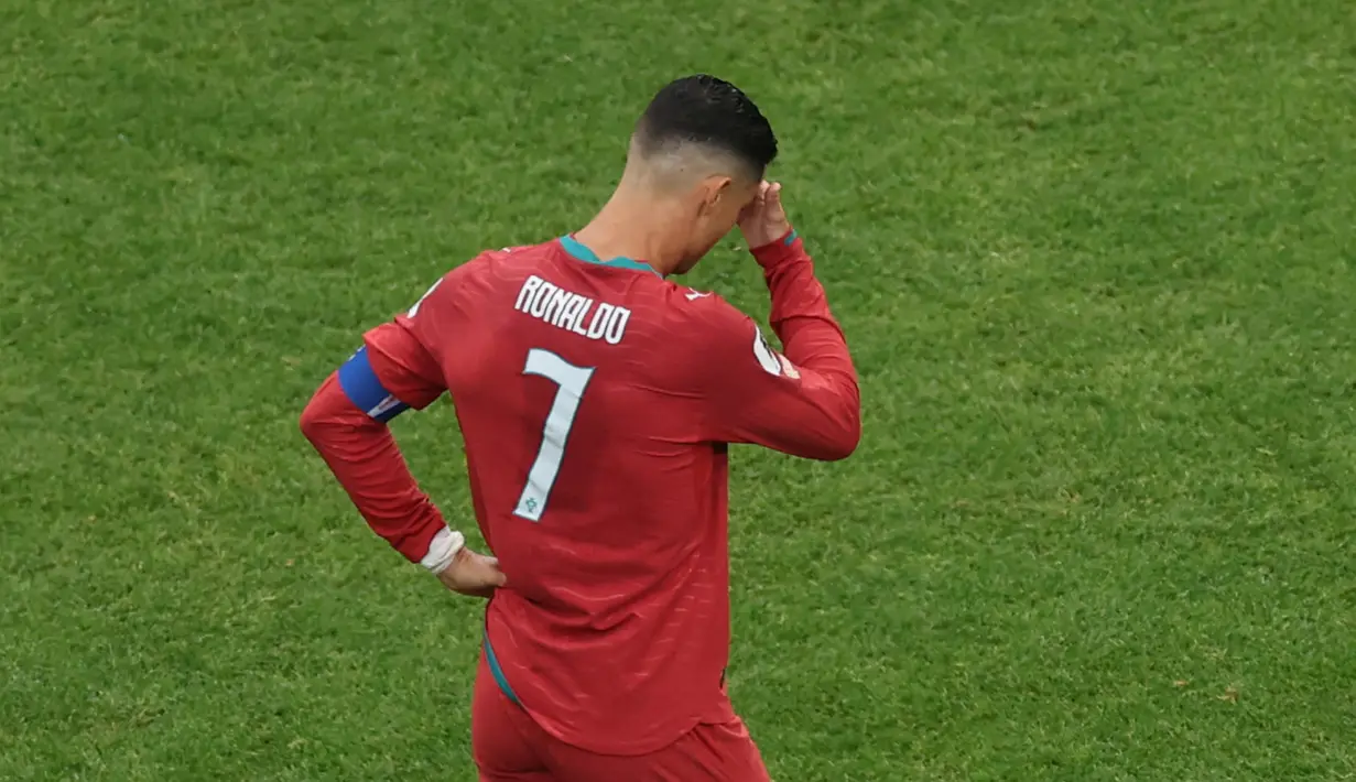 Sang kapten mencatatkan statistik serba 0 saat Timnas Portugal ditahan imbang oleh Republik Demokratik Kongo pada laga perdana Grup K Piala Dunia 2026 di Stadion NRG, Houston. (Lars Baron/Getty Images/AFP)
