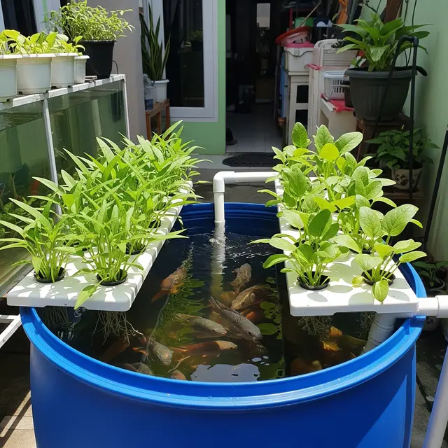 9 Ide Halaman Produktif dengan Kangkung, Bayam, dan Ikan Nila dalam Drum