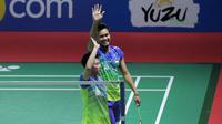 Tontowi Ahmad/Lilyana Natsir usai mengalahkan pasangan China, Zhang Nan.Li Yinhui pada perempat final ganda campuran Indonesia Open 2018 di Istora Senayan, Jakarta, (6/6/2018). Tontowi/Liliyana menang 21-17, 21-14. (Bola.com/Nick Hanoatubun)
