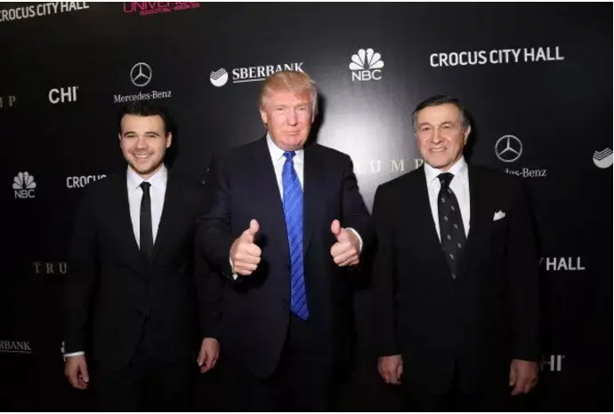 Ermin Agalarov, Donald Trump dan Aras Agalarov tahun 2013 (AFP)