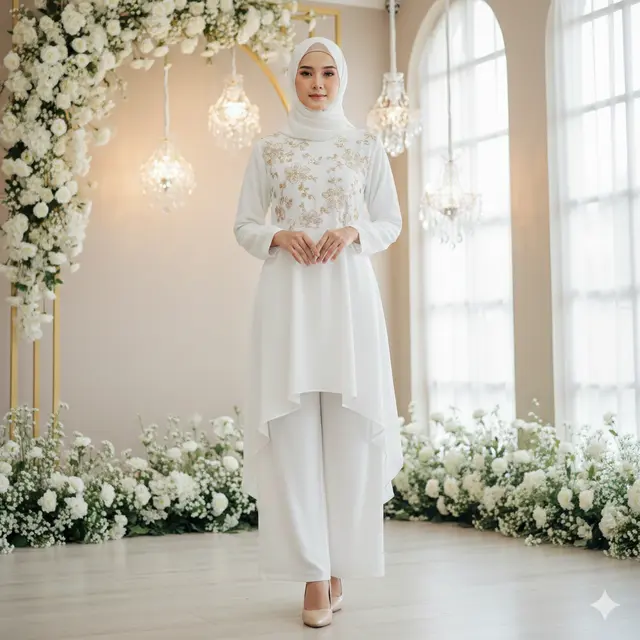 Model Gamis Abaya Putih yang Elegan