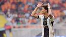 Pemain Timnas Jerman U-17, Noah Darvich, merayakan kemenangan atas Spanyol U-17 pada laga perempat final Piala Dunia U-17 2023 di Jakarta International Stadium, Jumat (24/11/2023). (Bola.com/Bagaskara Lazuardi)