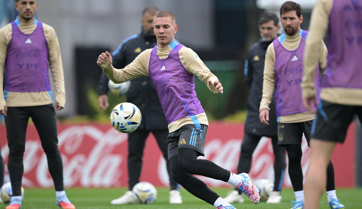 Laga Argentina melawan Venezuela akan berlangsung pada 4 September 2025 di Stadion Monumental, Buenos Aires, Argentina. (JUAN MABROMATA/AFP)