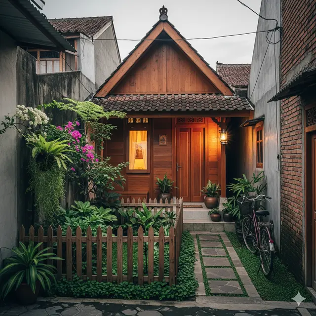 Desain Rumah Rp 100 Juta di Gang yang Aesthetic. (via Gemini)