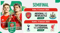 Jadwal pertandingan semifinal Carabao Cup 2024/25 pada leg pertama di Vidio. (sum. doc. vidio.com)