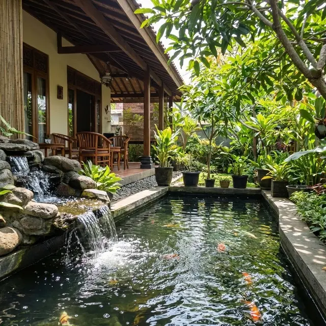 Model Kolam Ikan Teras Rumah Tidak Bau