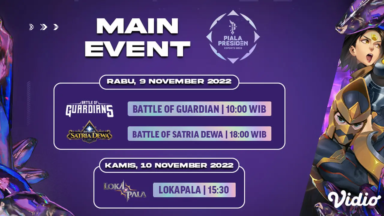 Link Live Streaming Perempat Final Lokapala, Battle of Guardians dan Satria Dewa di Vidio 9-10 November