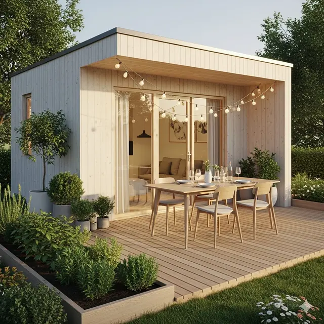 Inspirasi 7 Desain Rumah 8x12 Meter Minimalis Modern dengan Taman Belakang Asri (Image by Gemini AI)