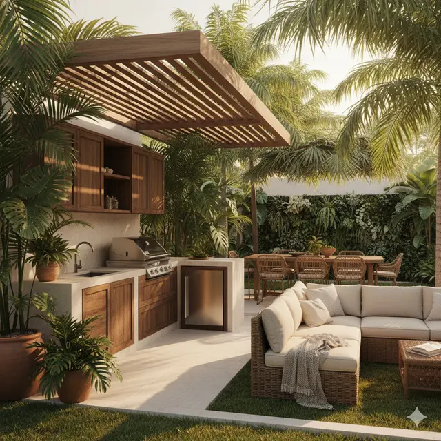 Inspirasi Dapur Outdoor Ala Rumah Tropis