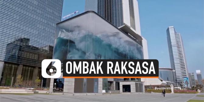 VIDEO: Instalasi Akuarium Ombak Raksasa di Tengah Kota Seoul