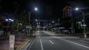 Jalan yang kosong terlihat pada pemberlakuan jam malam sesuai dengan "peningkatan karantina masyarakat" di Quezon City, Filipina pada 18 Maret 2020.(Xinhua/Rouelle Umali