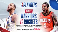 NBA Playoffs 2025 Game 2: Warriors vs Rockets (Sumber: Dok. Vidio)