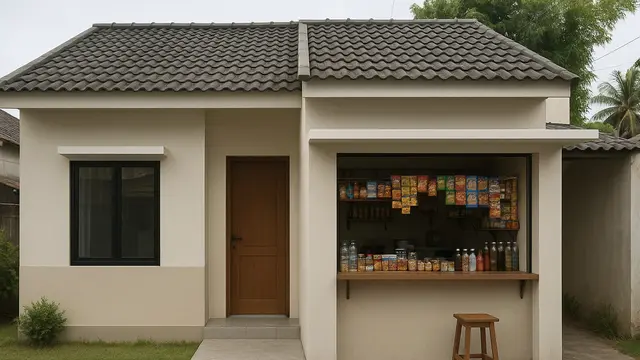 Rumah Minimalis dengan Warung Samping (Foto: ChatGPT)