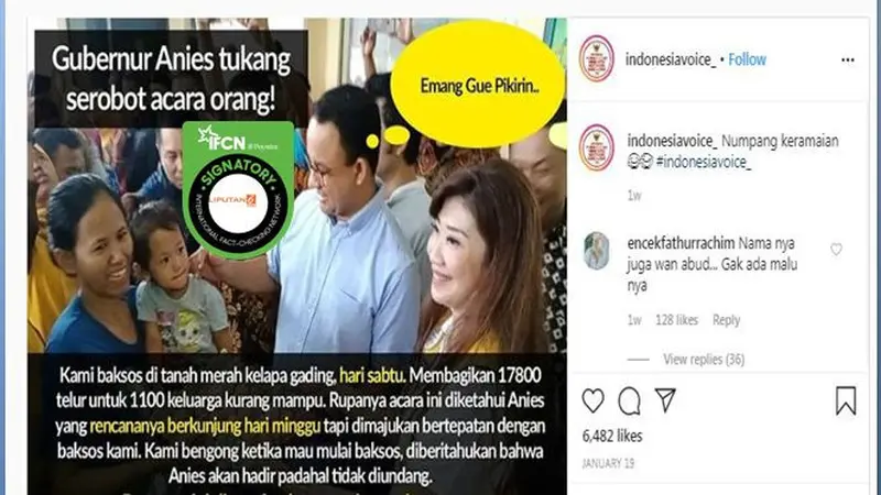 [Cek Fakta] Anies Hadiri Acara Baksos di Tanah Merah Untuk Pencitraan, Benarkah?