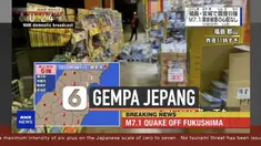 Daerah Fukushima Jepang diguncang gempa besar berkekuatan magnitudo 7,1 Sabtu (13/1) malam. Getaran gempa terasa hingga Tokyo.